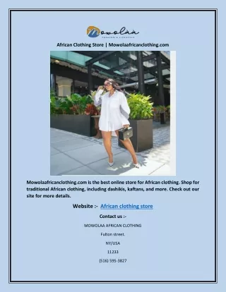 African Clothing Store | Mowolaafricanclothing.com