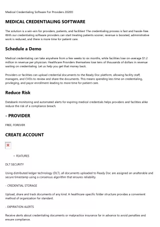 medical credentialing software for providers 2020