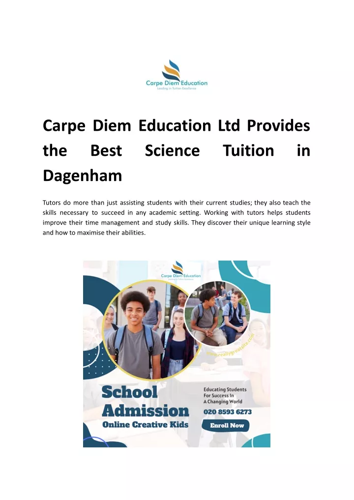 carpe diem education ltd provides the best