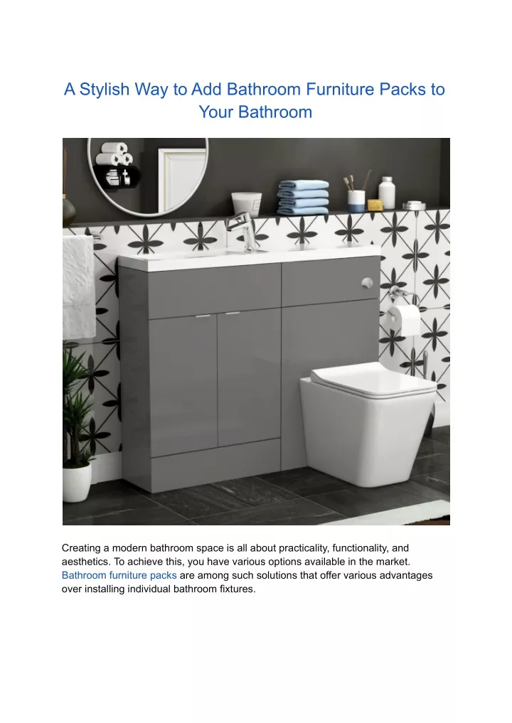 a stylish way to add bathroom furniture packs