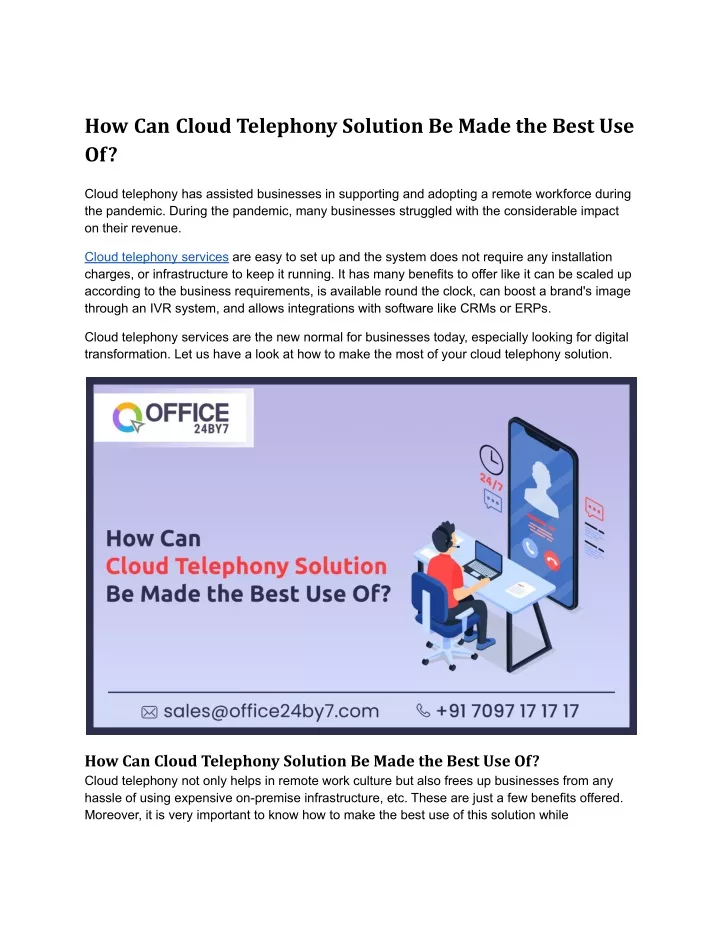 how can cloud telephony solution be made the best