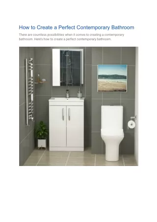 how to create a perfect contemporary bathroom