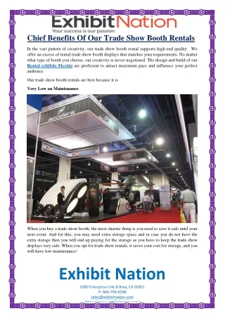 Chief Benefits Of Our Trade Show Booth Rentals