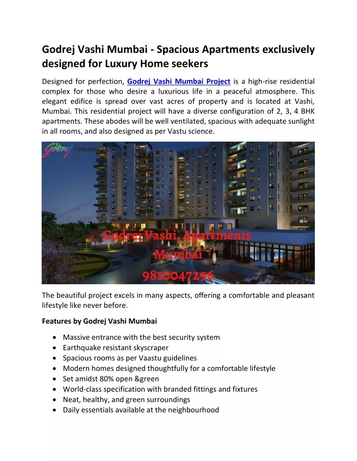 godrej vashi mumbai spacious apartments