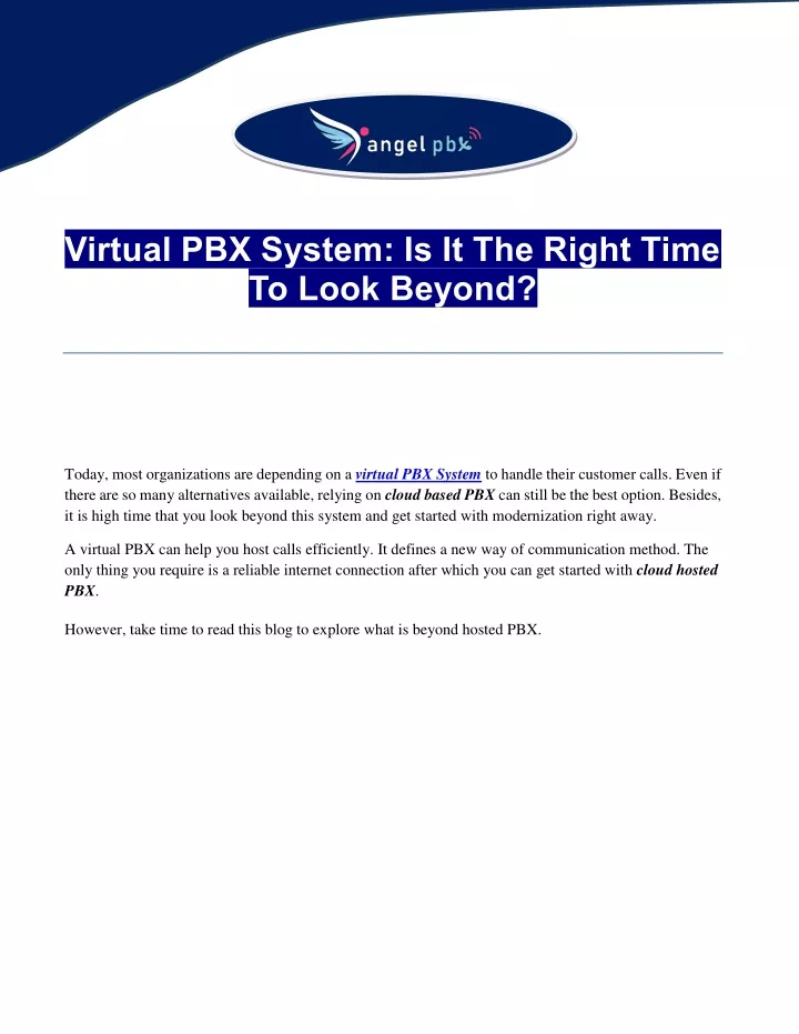 virtual pbx system is it the right time to look