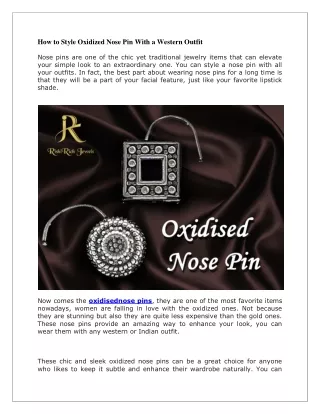 how to style oxidized nose pin with a western