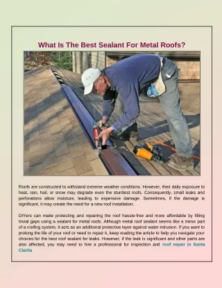 Which Sealant Is Best For Metal Roofs?