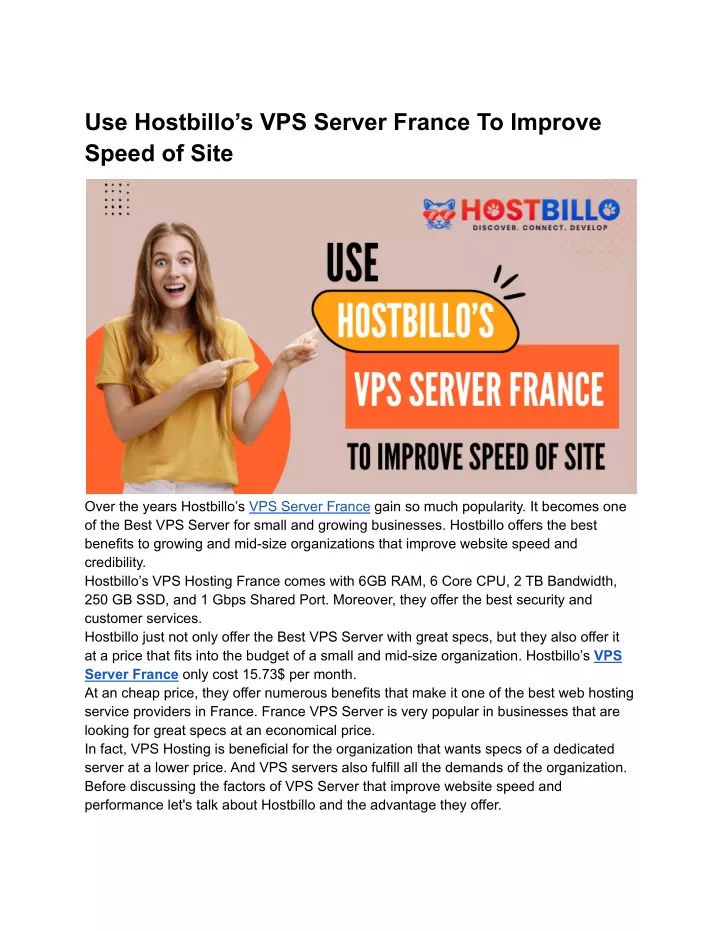 use hostbillo s vps server france to improve