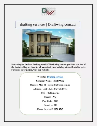 drafting services | Draftwing.com.au