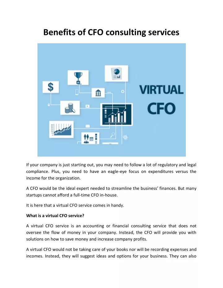 benefits of cfo consulting services