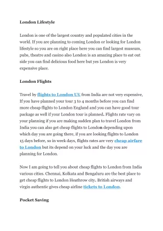 london lifestyle