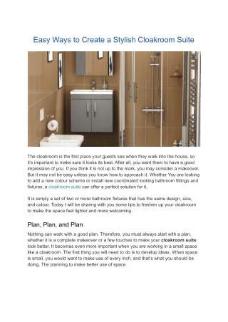 easy ways to create a stylish cloakroom suite