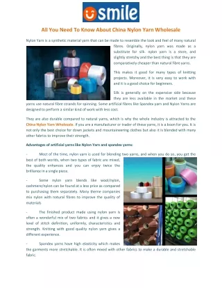 China Nylon Yarn Wholesale - chinausmile.com