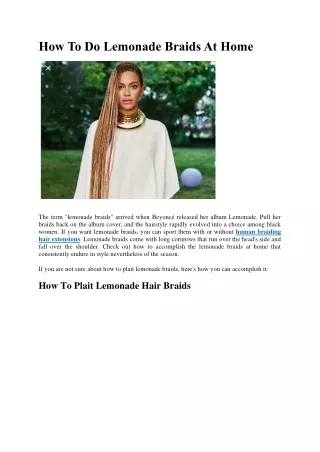 how to do lemonade braids at home