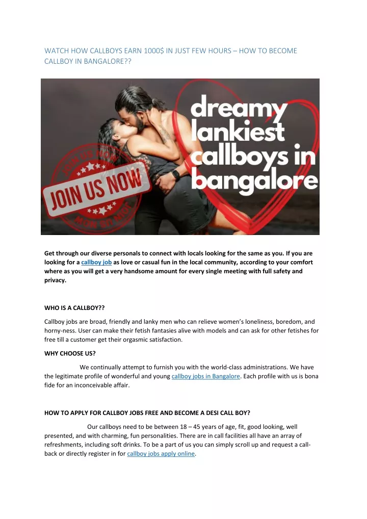 watch how callboys earn 1000 in just few hours