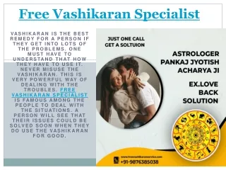 Free Vashikaran Specialist -Love problem solution