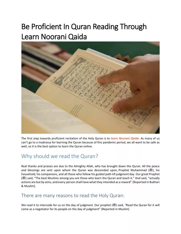 be proficient in quran reading through