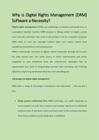 Why is Digital Rights Management (DRM) Software a Necessity