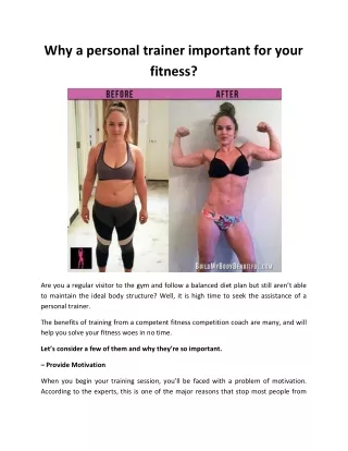 Why a personal trainer important for your fitness?