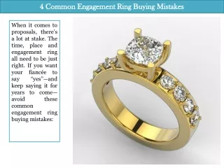 4 Common Engagement Ring Buying Mistakes
