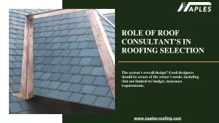 Role of Roof Consultant's in Roofing Selection