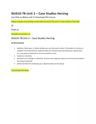 nu610 7b unit 2 case studies herzing just click