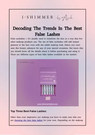 Decoding The Trends In The Best False Lashes
