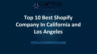 Top 10 Best Shopify Company In California and Los Angeles