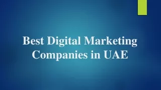 Best Digital Marketing Companies in UAE