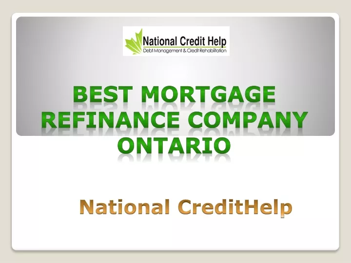 best mortgage refinance company ontario