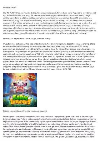PG slots, easy to break, get real money