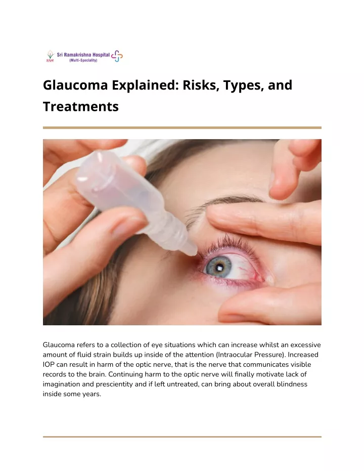 glaucoma explained risks types and treatments