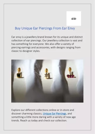 Unique Ear Piercings By Ear Envy