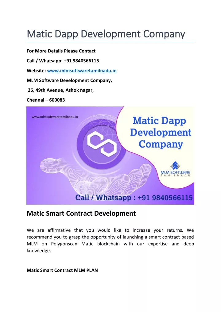matic dapp development company matic dapp
