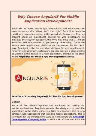 Why Choose AngularJS For Mobile Application Development?