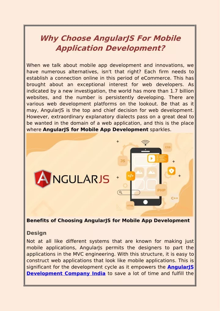 why choose angularjs for mobile application