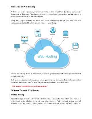 1 best types of web hosting