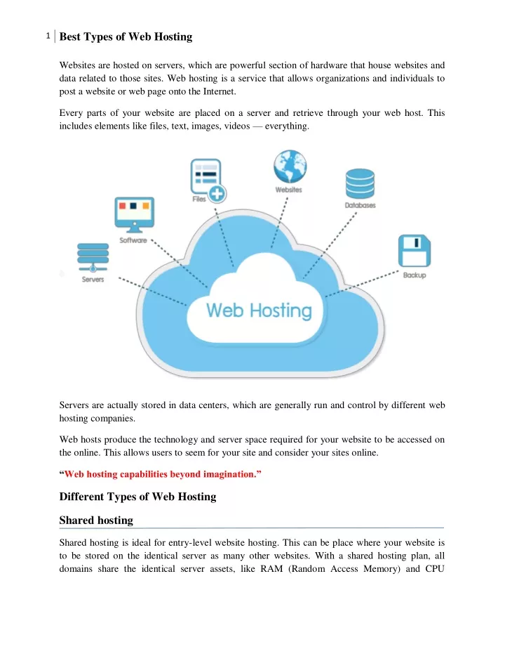 1 best types of web hosting