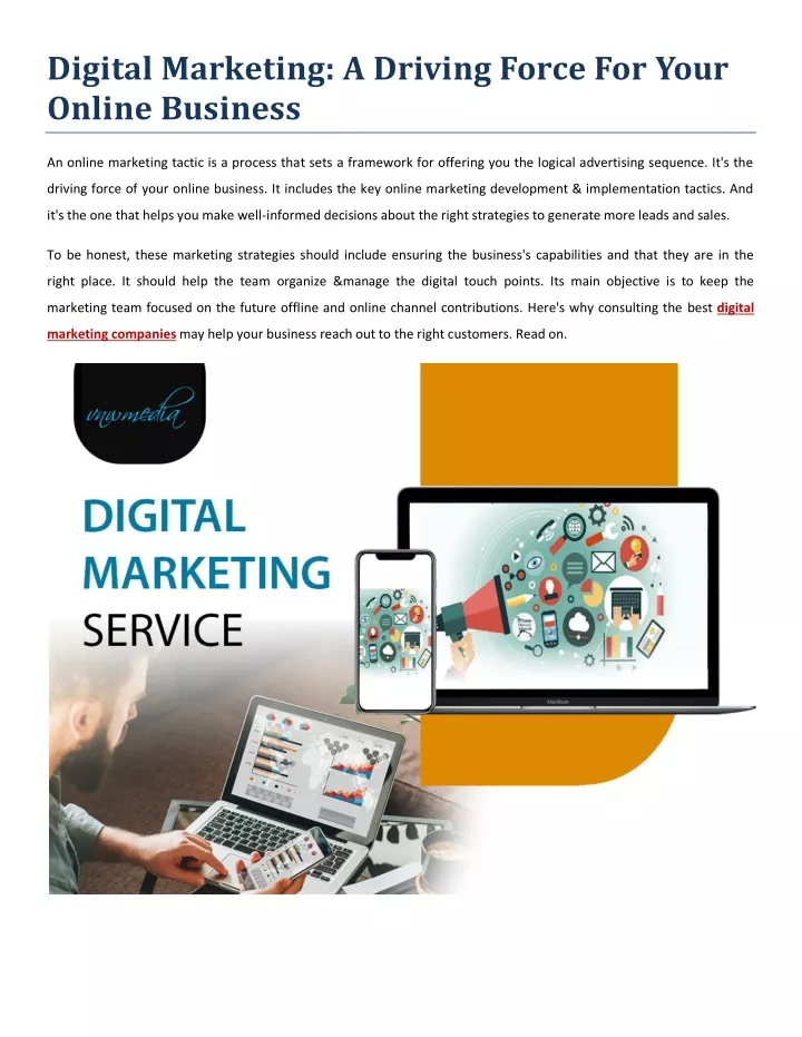digital marketing a driving force for your online