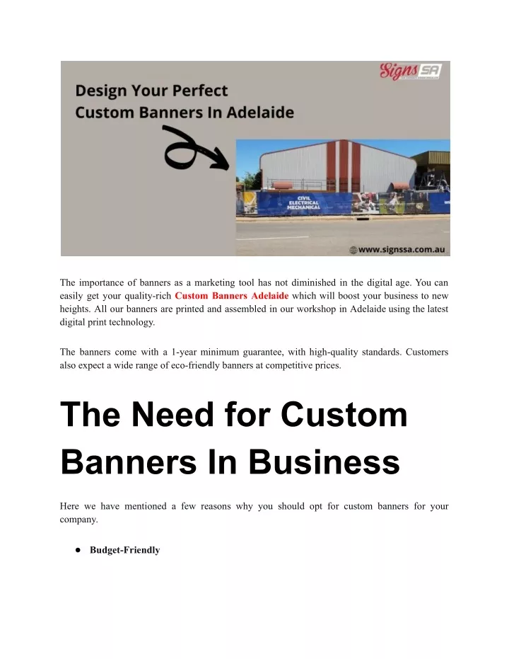 the importance of banners as a marketing tool