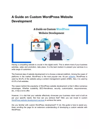 A Guide on Custom WordPress Website Development