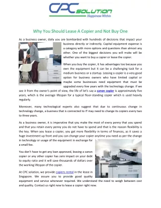 Rent Copier Singapore - copierpc.com.sg