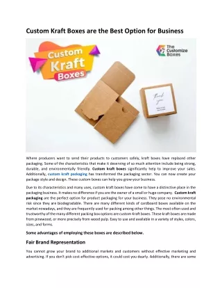 custom kraft boxes are the best option