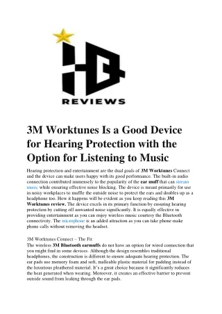 3m worktunes is a good device for hearing