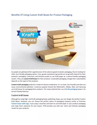 benefits of using custom kraft boxes for product