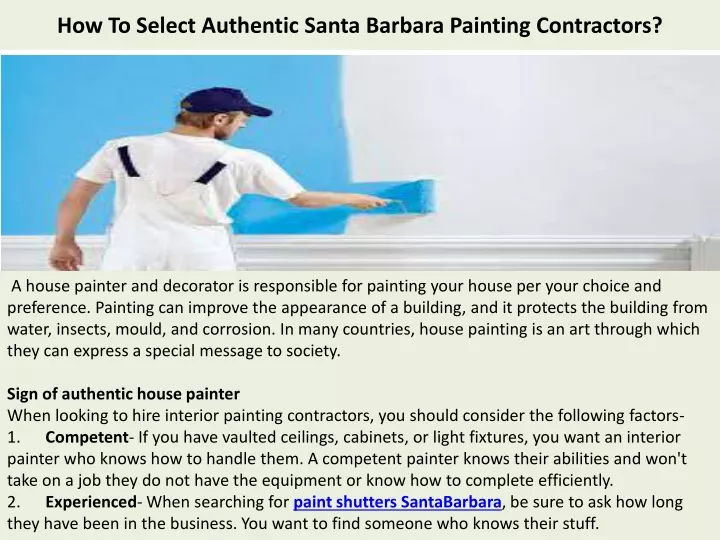 how to select authentic santa barbara painting contractors