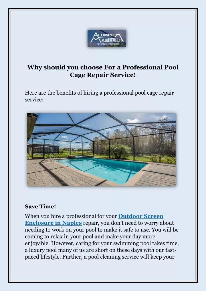 why should you choose for a professional pool