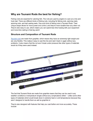 Why are Tsunami Rods the best for fishing