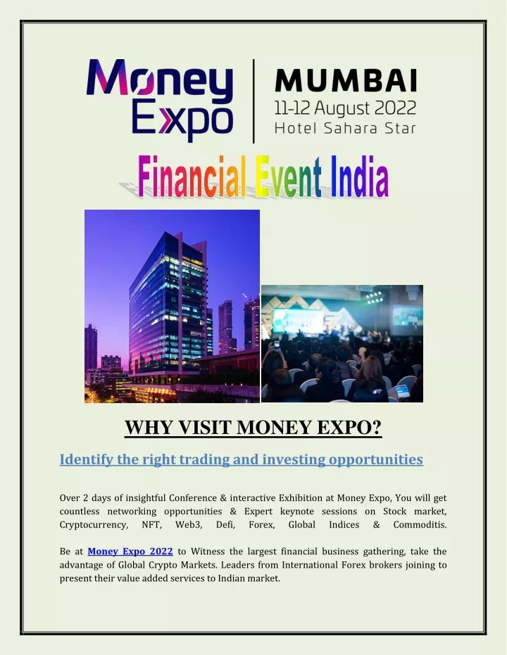 why visit money expo