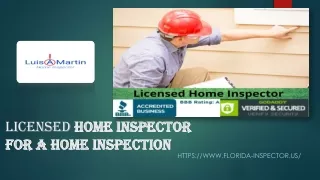 Licensed Home Inspector for a Home Inspection